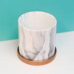 Athena Ceramic 5.5" Marble Planter - Empty