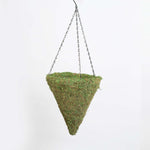 Fresh Green Moss Ball Hanging Cone Basket Triangle Planter Verdant Lyfe