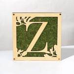 Monogrammed Moss Frame - Wooden Botanical Wall Art Letter "Z"